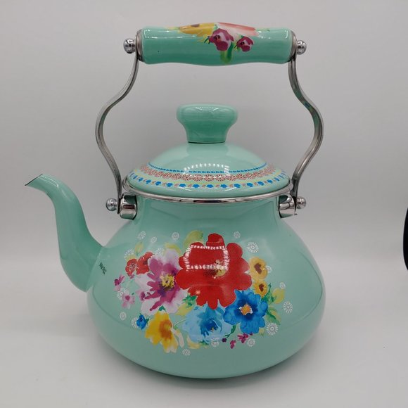 The Pioneer Woman Breezy Blossom Enamel On Steel 1.9-Quart Tea Kettle - Picture 3 of 8
